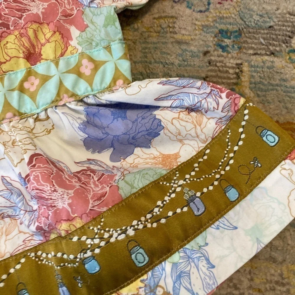 Matilda Jane Pink And Blue Bouquet Peasant Top Floral Fireflies Size 12-18M